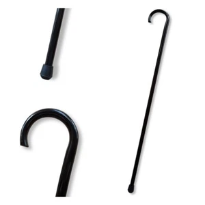 GEBOGENER Atemberaubender Holz Gehstock Gehstock Naturholz SCHWARZ GLÄNZEND Ø22mm [03A] - Bild 1 von 4