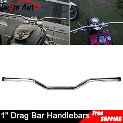Barras de arrastre cromadas de 1"" manillar de motocicleta para Harley Sportster XL 883 1200 Dyna Foto 1 de 4