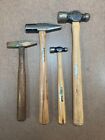 4 Stanley Hammers ~ Vintage Wood Handle