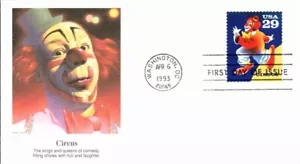 FLEETWOOD - CIRCUS APR 6 1993 WASHINGTON DC FIRST DAY COVER (FDC) BX8 - Picture 1 of 2