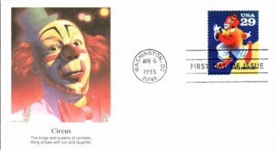 FLEETWOOD - CIRCUS APR 6 1993 WASHINGTON DC FIRST DAY COVER (FDC) BX8 - Image 1 of 2
