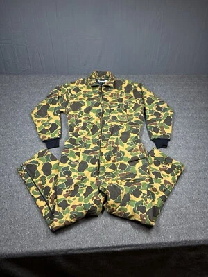 SafTbak Hunting Coveralls Mens 48 Green Duck Camo Overalls Jump Suit Vintage - Image 1 of 4