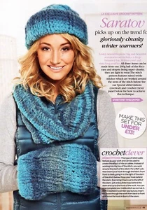 ~ Pull-Out Crochet Pattern For Lady's Beautiful Hat, Cowl & Hand Muffler ~ - Picture 1 of 2