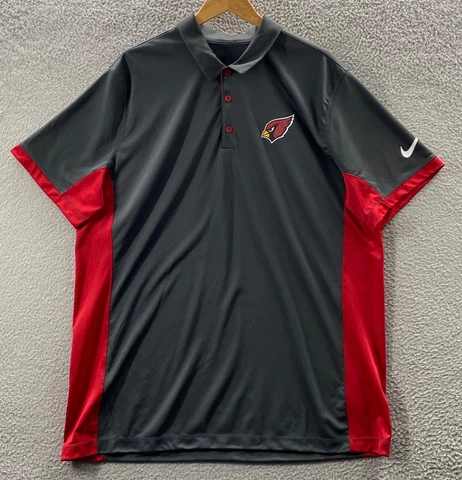 Arizona Cardinals Nike Polo Shirt Mens Extra Large Gray Red NFL Team Apparel Cover