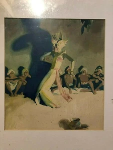 Wonderful Antique Travel Illustration Art Painting Grace Line Cruise 20s/30s - Picture 1 of 10