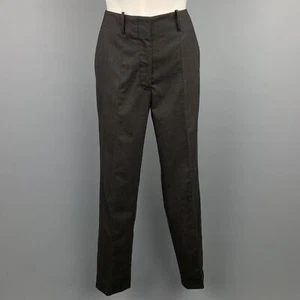 JIL SANDER Size 0 Charcoal Virgin Wool Straight Leg Dress Pants - Picture 1 of 5