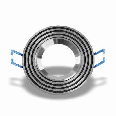 Telaio GU10 MR16 Cornice per Faretti a Incasso da Soffitto Girevole Nero Anelli - Immagine 1 di 3