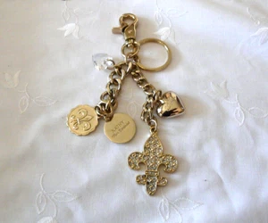 Kathy Van Zeeland Gold tone Heart Charms Purse Charm Bag Luggage - Picture 1 of 2