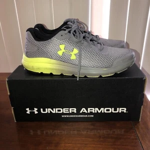 Under  Armour ￼￼ Surge ￼Grey ￼& Neon Shoes Sneakers Athletic Size 8.5 M - Picture 1 of 6