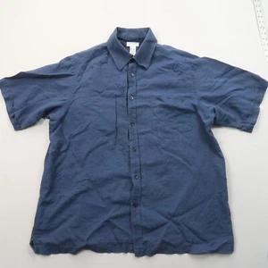 Concepts by Claiborne Mens Linen Blend Button Up Shirt Size 2XLT Tall Blue - Picture 1 of 6