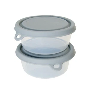 Whisker City Pet Cat Wet Food Storage Container Bowls Gray Silicone Lids 2-Pack - Picture 1 of 4