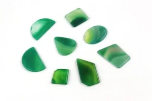 8 Piece Set  Green Onyx Multi Shape Size 25x28-26x43 MM Loose Gemstone Cabochons - Picture 1 of 5