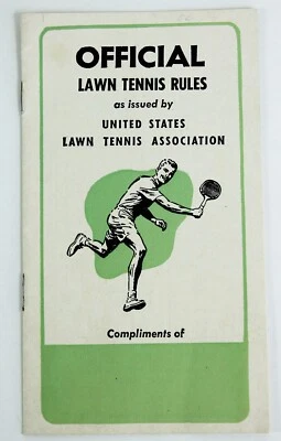 REGLAS OFICIALES DE TENIS SOBRE CÉSPED de la década de 1950 por la Asociación de Tenis sobre Césped de los Estados Unidos ilustradas Foto 1 de 4