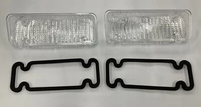 1971-1972 Chevrolet C10 C20 Blazer Suburban Park Light Lens Clear Pair W/gasket - Image 1 of 4