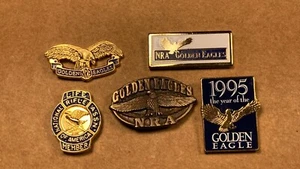 Lot of Vintage NRA National Rifle Association Marksman Hunter Badge Pin Gun  - Picture 1 of 7