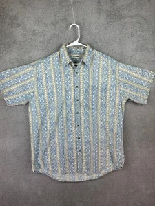 Vintage LL Bean Shirt Mens L Tall Geometric Hawaiian Made in Canada Button Down - Picture 1 of 9
