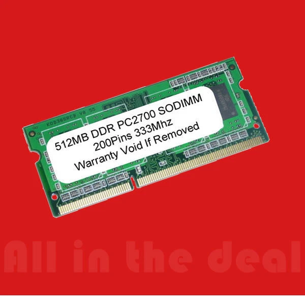 512MB DDR 333MHz PC2700 200pin SODIMM LAPTOP MEMORY - Image 1 of 1