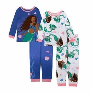 Ariel Character Kids' 4-piece Cotton Pajama Set Size 5 - Picture 1 of 7