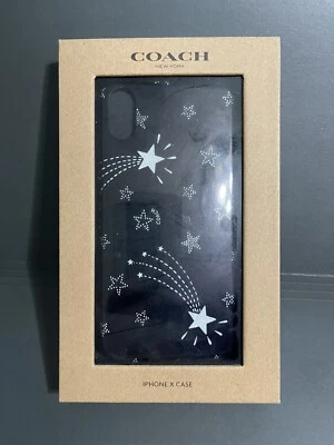 NOVO COACH IPHONE X CAPA DE BORRACHA PRETA PRATA METÁLICA F39492 - NOVO NA CAIXA - Imagem 1 de 4