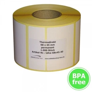 Thermoetiketten pour Bizerba - 68 X 45 MM - Balances Étiquettes - Bpa Libre - Photo 1/1