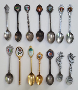 Lot of 14 Vintage Souvenir Spoons: Rolex Bucherer, Beefeater London, Disney...