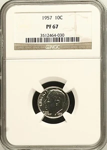 1957 10C Proof Roosevelt Ten Cent NGC PF67      3512464-030 - Picture 1 of 2