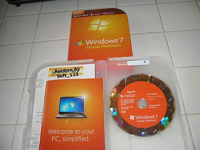 Microsoft Windows 7 Home Premium Upgrade Family Pack For 3 PCs 32 & 64 Bit DVDs - Image 1 of 4
