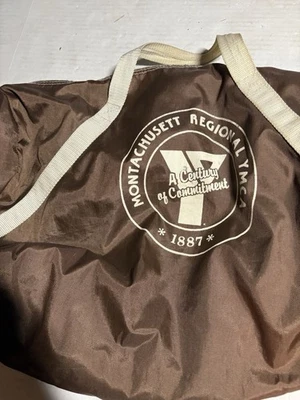 Bolso de Gimnasio de Lona YMCA Marrón Pequeño 1987 De Colección Deportes Siglo de Compromiso Foto 1 de 3