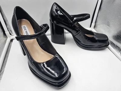 Steve Madden Women’s Mary Jane Pump Heel Shoes SZ 8.5m Platform Black Chunky - Image 1 of 4
