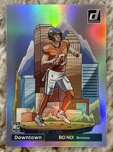 🔥🏈2024 Panini Donruss Football Bo Nix Downtown Case Hit SP RC #19 Broncos - Picture 1 of 10