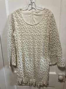 Indigo Soul womens long bell sleeve boho style dress Fringe Fairy Size Small - Picture 1 of 5