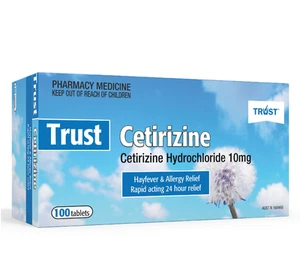 Trust Cetirizine 10mg Antihistamine 100 Tablets - Zyrtec Generic - Picture 1 of 1