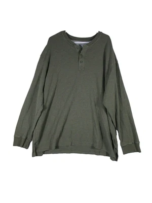 Camisa Henley Red Head Brand CO. Para Hombres Botón Frontal Manga Larga Talla 3XL Verde Foto 1 de 4