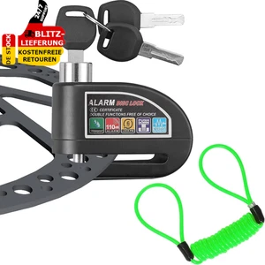 Bremsscheibenschloss Motorrad Mit Alarm & 1,2M Scheibenschloss Motorradschloss - Bild 1 von 7