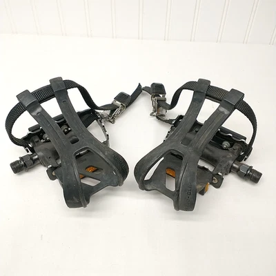 EVO Adventure Plus Pedals and Toe Clips and Straps Black - Image 1 of 4