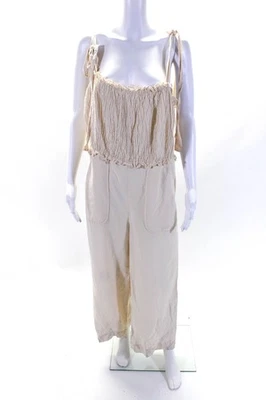 Macacão Rebecca Taylor Feminino Creme Smocked Off-White Tamanho 6R 12232947 - Imagem 1 de 4