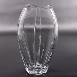 Mikasa Lead Crystal Flower Vase 8" Yugoslavia Vintage Glass Vertical Cuts  - Picture 1 of 6