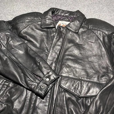 Vtg 90s Global Identity GIII Leather Bomber Jacket Mens Large Aviator Flight - Image 1 of 4