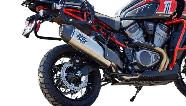 Silenciador S&S Slip-On cepillado/fibra de carbono para Harley Davidson Pan-America Foto 1 de 1