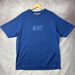 Nike Blue Performance Training T-Shirt Men's Size L Embossed Logo Vintage 2000s - Picture 1 of 16