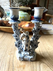 Candelabro doble de cerámica alemana vintage años 80 - Imagen 1 de 4