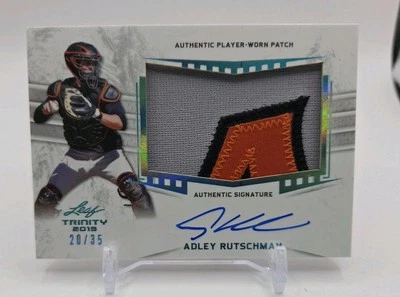 Adley Rutschman 2019 Leaf Trinity Patch Autograph 20/35 Baltimore Orioles - Image 1 of 2