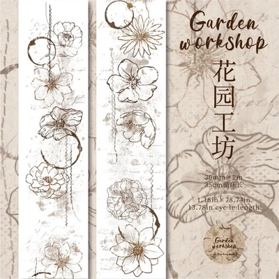 Vintage Watercolor Ink PET Tape Scrapbooking Stickers Journal Diary Art Collage - Image 1 of 4