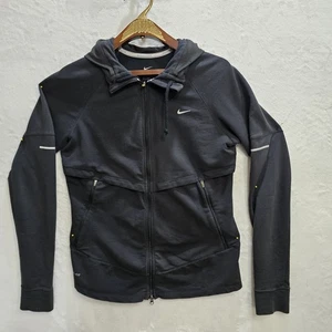 Nike Langarm für Läufer abnehmbare Kapuze Baumwolle, Reflektoren BLK 8091 - Bild 1 von 17