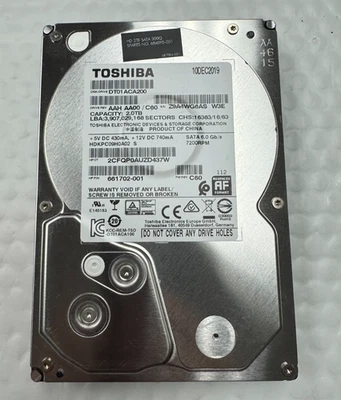 HP TOSHIBA HD 2TB SATA 300Q 7200RPM Hard Drive 661702-001 - Image 1 of 2