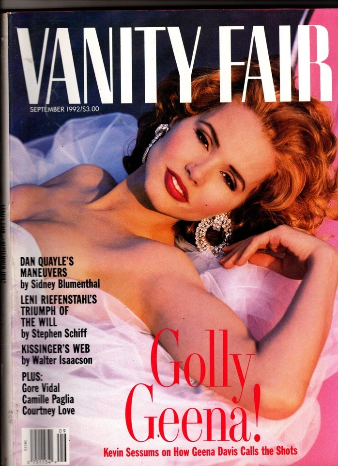 1992 Vanity Fair September - Geena Davis; Courtney Love; Susan Sontag;Gore Vidal - Image 1 of 1