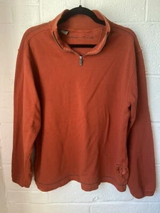 Margaritaville Orange Rust Color 1/4 Zip Sweater Men's Medium Jimmy Buffett - Picture 1 of 12