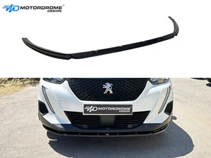 FRONT SPLITTER FOR PEUGEOT 2008 MK2 (2019-2023) ABS GLOSS BLACK - Picture 1 of 6
