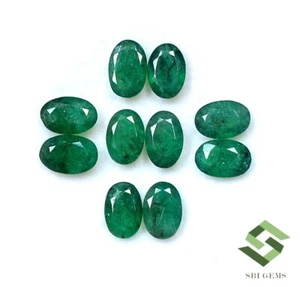 6x4 mm Natural Emerald Oval Cut Lot 10 Pcs 4.69 CTS Untreated Loose Gemstones - Picture 1 of 7