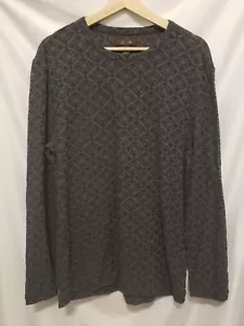 Tasso Elba Knit Shirt Men Sz Medium Grey Combo Crewneck Pullover - Picture 1 of 7